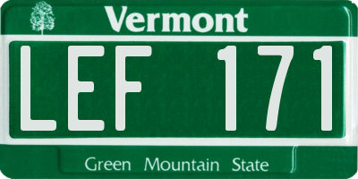 VT license plate LEF171