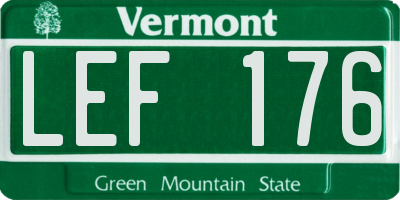 VT license plate LEF176
