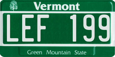 VT license plate LEF199