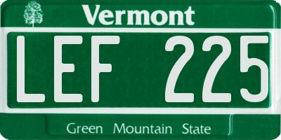 VT license plate LEF225
