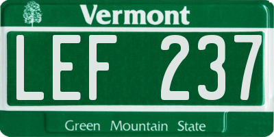 VT license plate LEF237