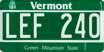 VT license plate LEF240