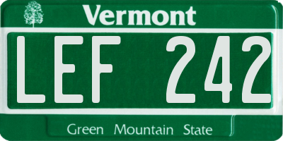 VT license plate LEF242