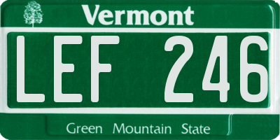 VT license plate LEF246