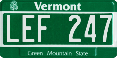VT license plate LEF247
