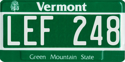 VT license plate LEF248