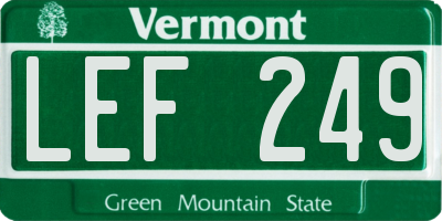 VT license plate LEF249