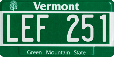 VT license plate LEF251
