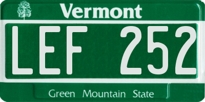VT license plate LEF252