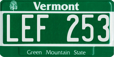 VT license plate LEF253