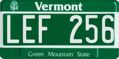 VT license plate LEF256