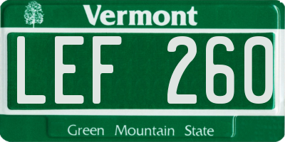 VT license plate LEF260