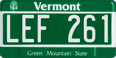 VT license plate LEF261