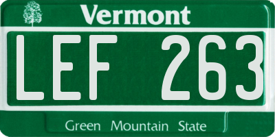 VT license plate LEF263