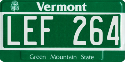 VT license plate LEF264