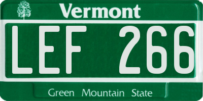 VT license plate LEF266
