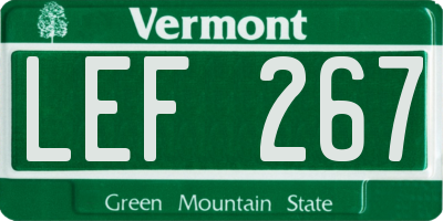VT license plate LEF267