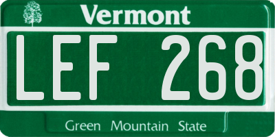 VT license plate LEF268