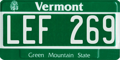 VT license plate LEF269
