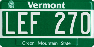 VT license plate LEF270