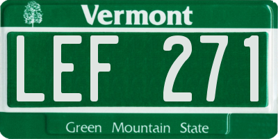 VT license plate LEF271