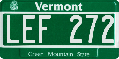 VT license plate LEF272