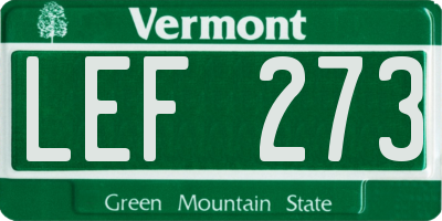 VT license plate LEF273