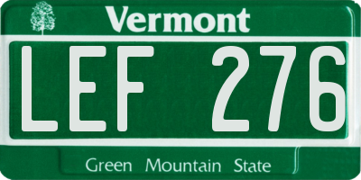 VT license plate LEF276