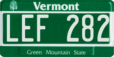 VT license plate LEF282