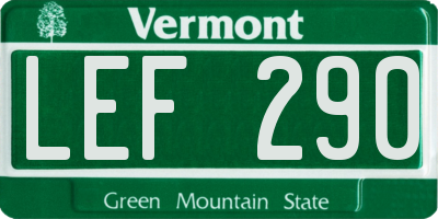VT license plate LEF290
