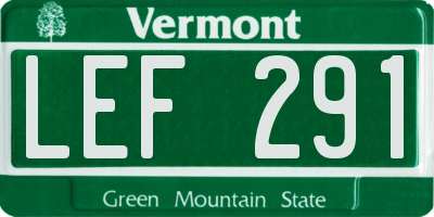 VT license plate LEF291