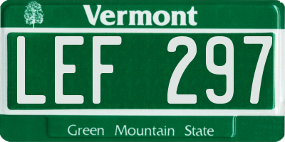 VT license plate LEF297