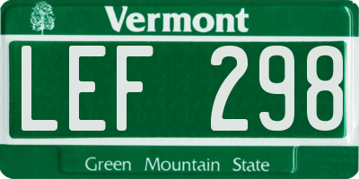 VT license plate LEF298
