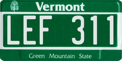 VT license plate LEF311