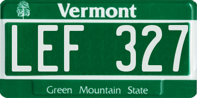 VT license plate LEF327