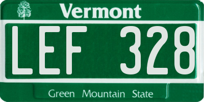 VT license plate LEF328