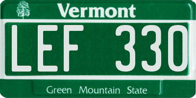VT license plate LEF330