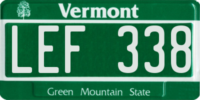 VT license plate LEF338
