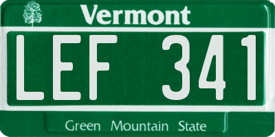 VT license plate LEF341