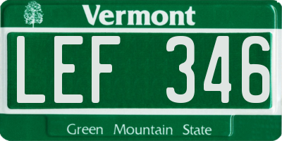 VT license plate LEF346