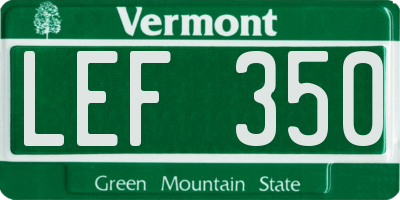 VT license plate LEF350