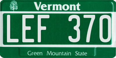VT license plate LEF370