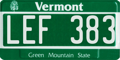 VT license plate LEF383