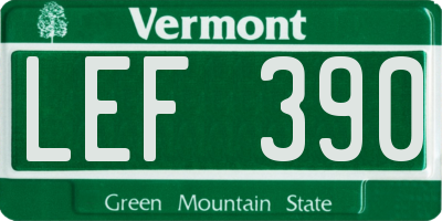 VT license plate LEF390