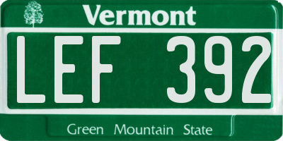 VT license plate LEF392