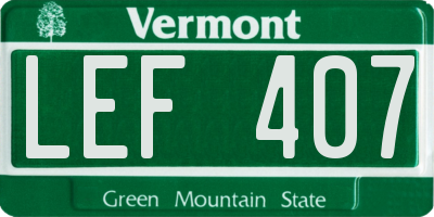 VT license plate LEF407