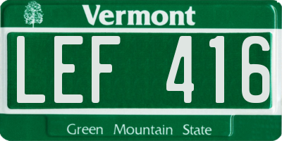 VT license plate LEF416