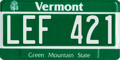 VT license plate LEF421