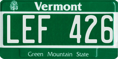 VT license plate LEF426