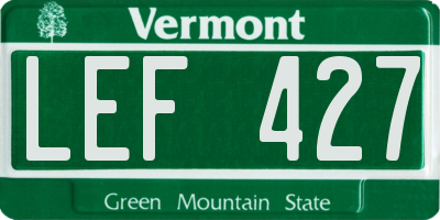 VT license plate LEF427